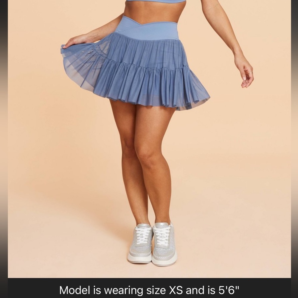 NWT BLOGILATES TikTok Viral Ballerina Skort STEEL BLUE with Pockets Sz S & M